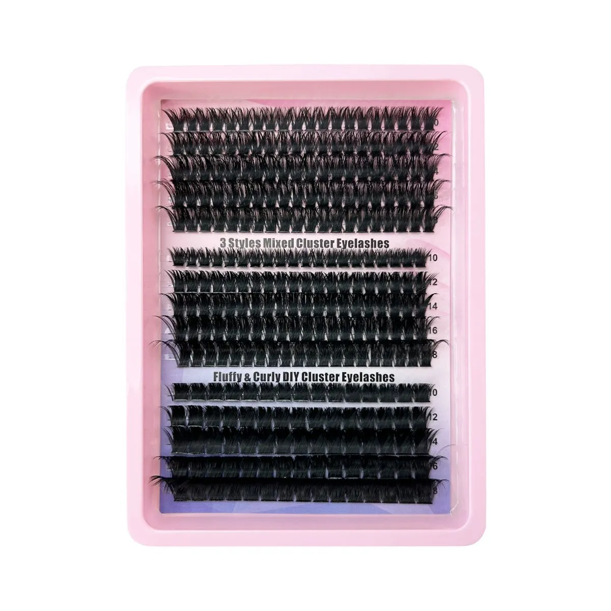 Spiky Messy Lash Clusters Set – Jumbo Tray Volume Segmented Eyelashes, Mixed Length Wispy Lashes for Dramatic Western Style, DIY Self-Application